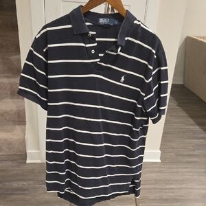 Polo by Ralph Lauren Men's Black and White Striped Polo